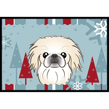 Carolines Treasures Winter Holiday Pekingese Indoor and Outdoor Mat- 18 x 27 in. BB1717MAT